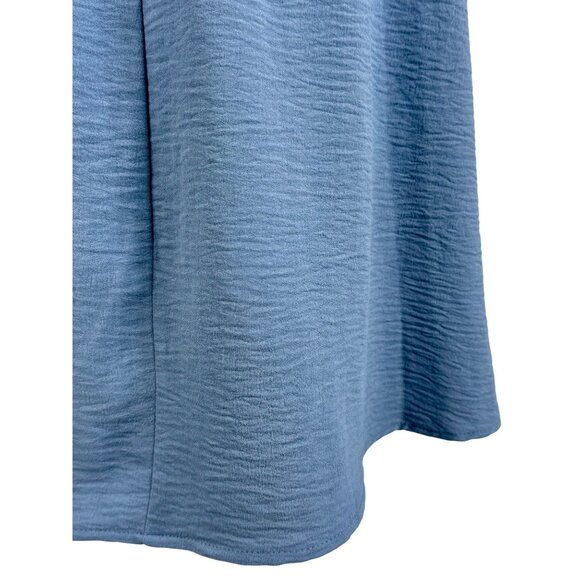 June + Hudson Blue Empire Puff Sleeve Mini Dress Cottagecore Prairie Babydoll - Picture 10 of 13